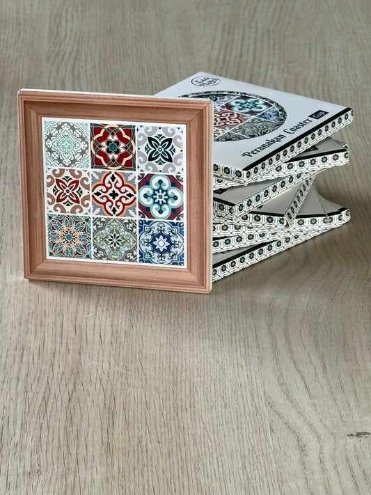 Peranakan Cup Coaster Lily